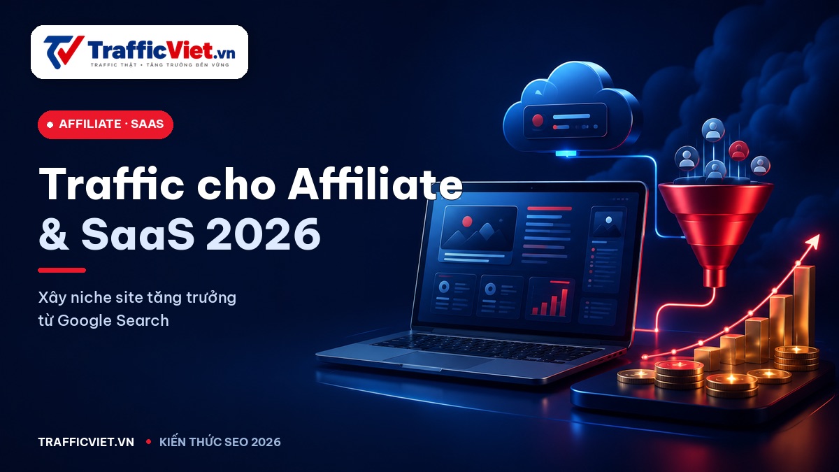 Tối ưu Traffic cho Blog Affiliate & SaaS 2026 — Cách xây niche site kiếm $1k-10k/tháng